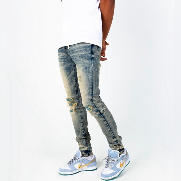 THRT DENIM '21 WHEAT C11 BLUE SKINNY JEANS - Picture 8 of 9